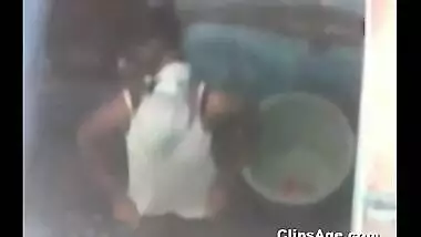 Neighbor Tamil girl voyeur video captured from second floor while she dress up