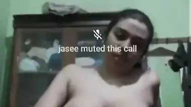 Horny desi Babe showing her Big Boobs and fingering Pussy to boyfriend