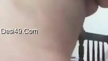 Desi slut takes clothes off making XXX sized knockers and pussy known