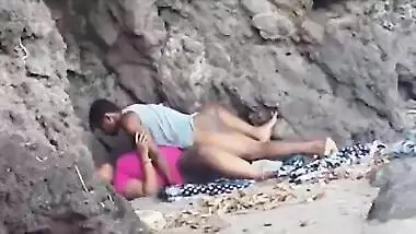 Desi chudai of a village aunty with her love in the forest