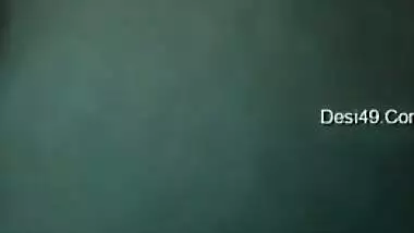 Desi woman hides under the blanket to show XXX tits on video call