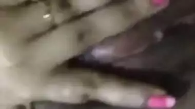 Adorable Indian girl with pink manicure spreads porn hole on camera