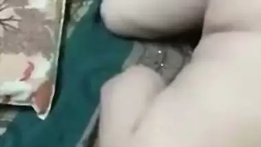 White desi XXX girl have a threesome sex with her husband and his friend MMS