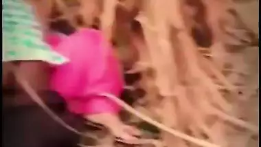 Husband caught wife emotional fuck with lover outdoor in jungle, Desi mms sex