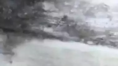 Desi chick puts her sex legs in water performing a XXX washing show