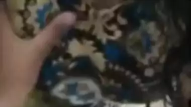 Man touches clothed Desi wife's boobs in point of view porn video