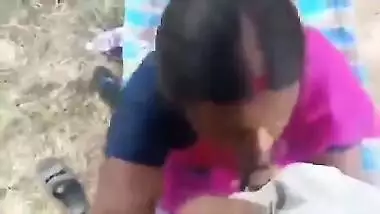 Dressed Desi slut gets on the knees to please dude with XXX blowjob