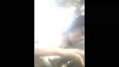 Outdoor legal age teenager porn clip of South Indian village angel