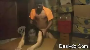 desi looking big ass booty girl fucks big black dick in banana godown