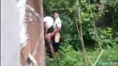 Outdoor sexy school Tamil girl caught has sex with BF, Desi mms sex