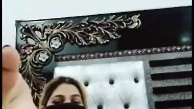 Busty nude Desi wench talks dirty when fingering XXX anus for BF