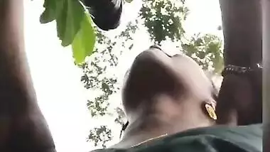 Telegu cutie sucking thick Desi dick for amateur XXX clip outdoors