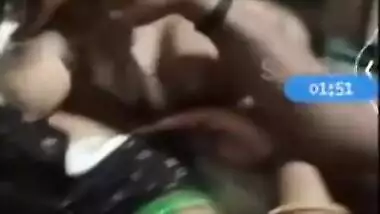 Guy reveals Desi girlfriend's tits to film porn video where he touches them