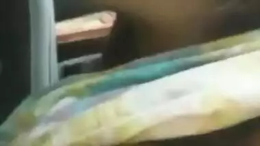 Horny Desi guy worships girlfriend's huge XXX knockers in the car