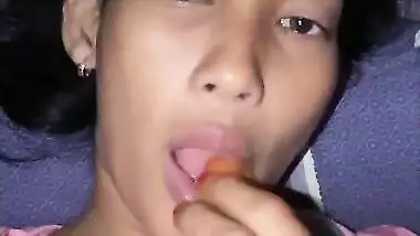 skinny girl masturbates with cucumber and carrot part 6