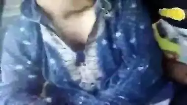 Shy arab aunty huge assets and exposed and gets groped by young lover in pablic plac